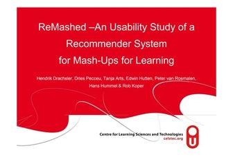 An Usability Study Of A Recommender System For Mash Ups For Learning