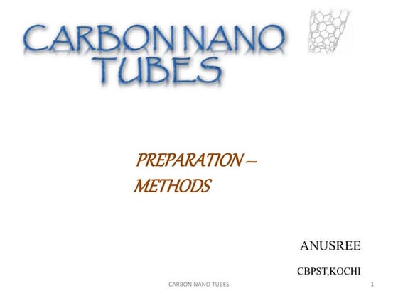 Carbon nanotubes properties and applications | PPTX