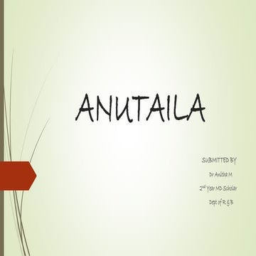 ANUTAILA - Polyherbal formulation for Nasya