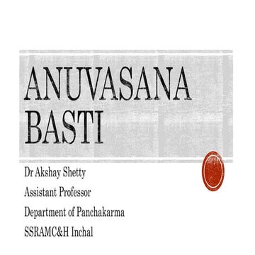 Anuvasana basti