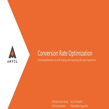 Conversion Rate Optimization: Increasing revenue via A/B testing and improving the user experience