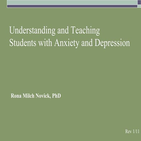 Anxiety and depression