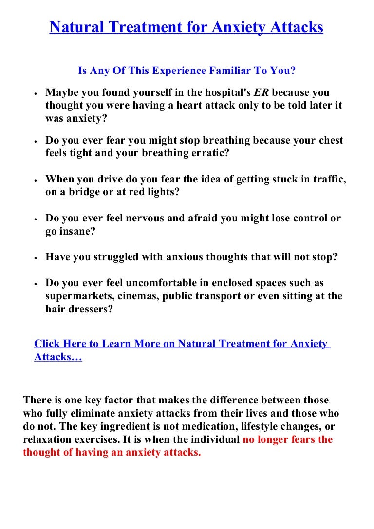 Anxiety Attack Natural Treatment
