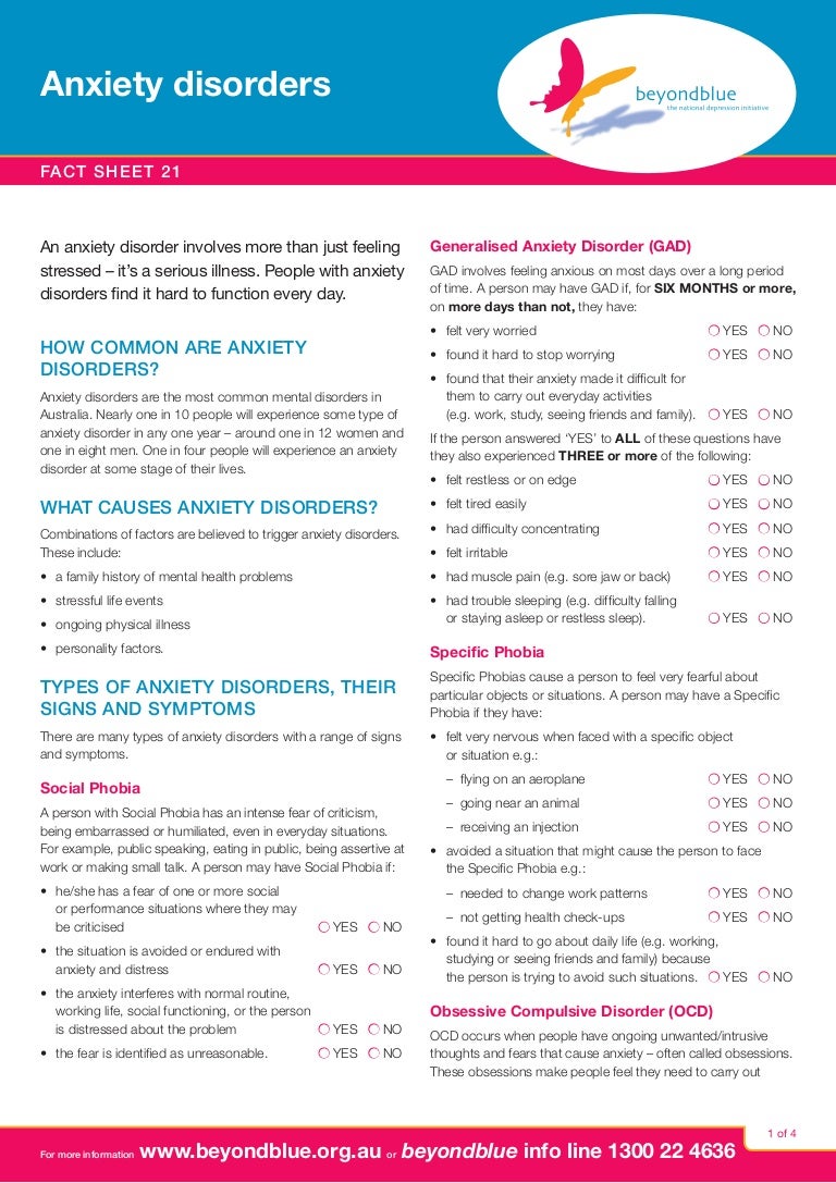 anxiety disorders 2 ocd fact sheet