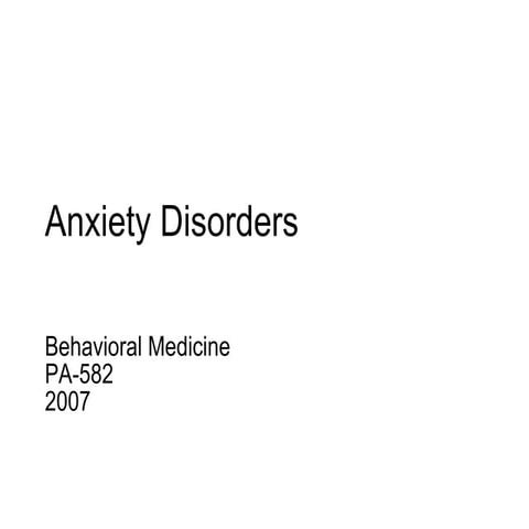 Anxiety Disorders