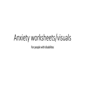 Anxiety worksheets for people with disabilites