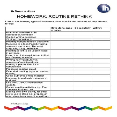 Anya shaw homework routine rethink handout