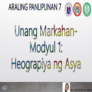 Anyong Lupa Sa Asya Anyong Lupa Sa Timog Silangang Asya | PDF