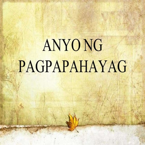 Anyo ng pagpapahayag