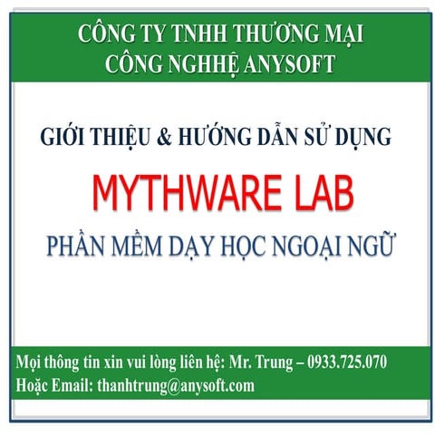 Anysoft huong dan su dung mythware lab | PDF