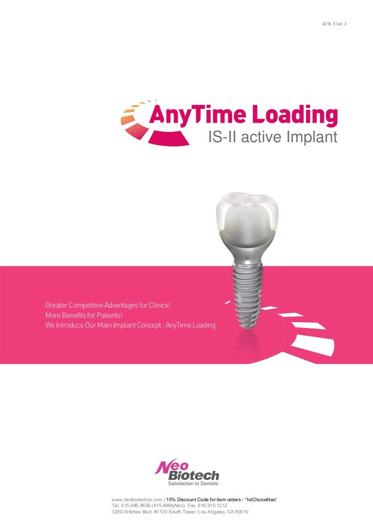 Neo Biotech ISII Active Implant Catalog