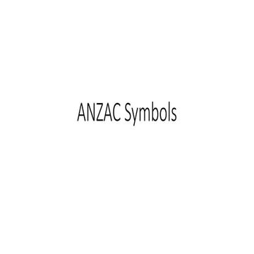 Anzac Symbols World War 1 | PDF