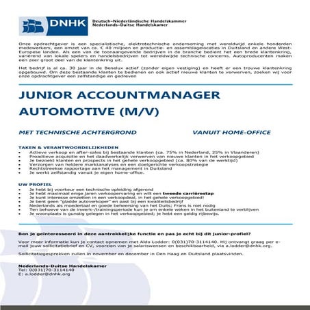 Junior Accountmanager Automotive