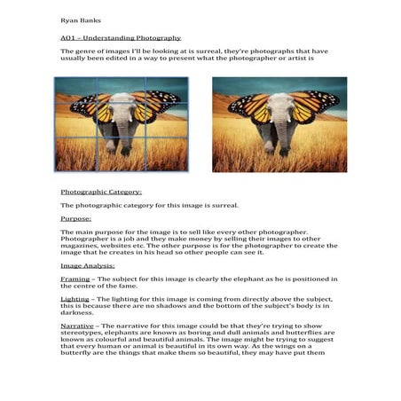 Ao1 – understanding photography   surreal