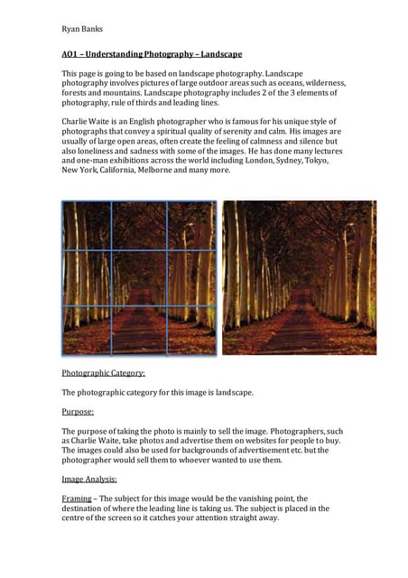 Ao1 – understanding photography – landscape