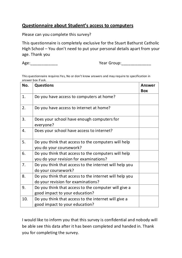 Ao2 computer and access questionnaire