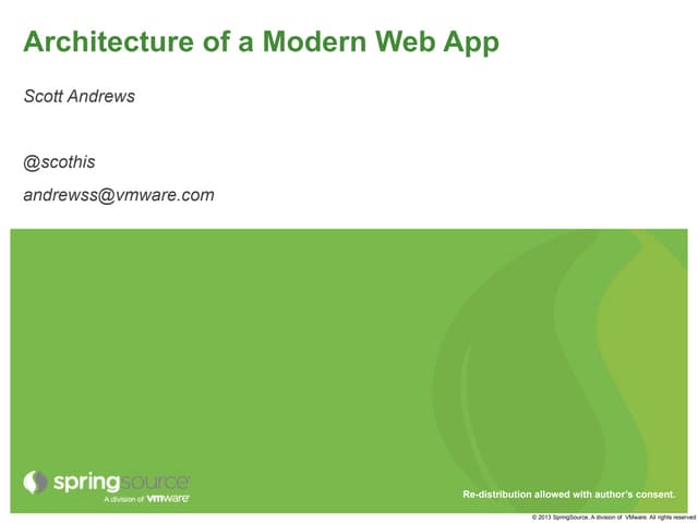 Architecture of a Modern Web App