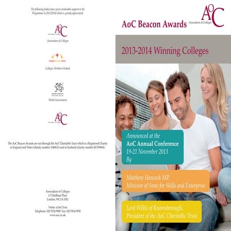 Ao c beacon awards 2013 14 announcement flier