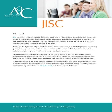 AoC Beacon Awards 2014-15 prospectus - Jisc Award for  Effective Use of Techn...
