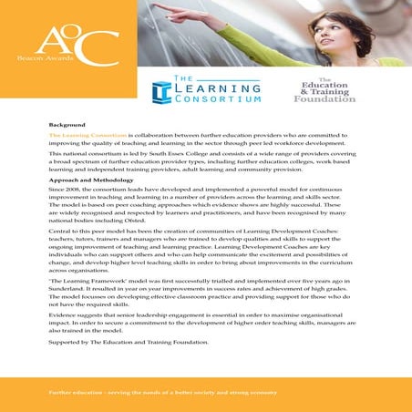 AoC Beacon Awards 2014-15 prospectus - The Learning Consortium Award for Impr...