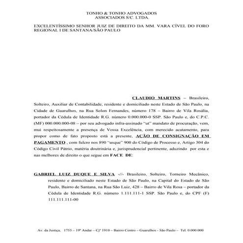 Ação de consignação em pagamento