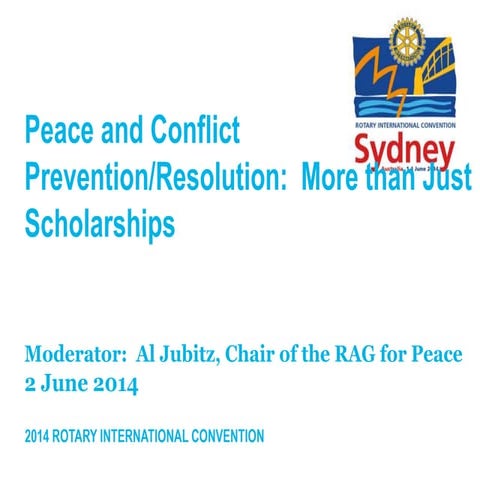 Peace and Conflict Resolution/Prevention: More than Just Scholarships ...