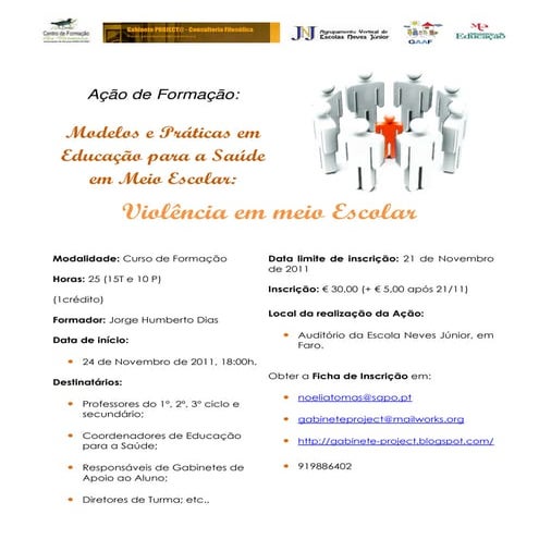 Ação formação violência, escola e saúde   divulgação