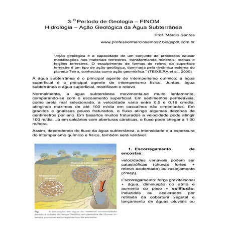Ação geológica da água subterrânea
