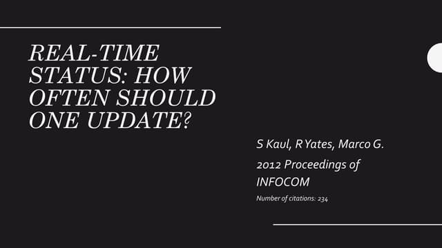 Age of Information - Ensuring freshness