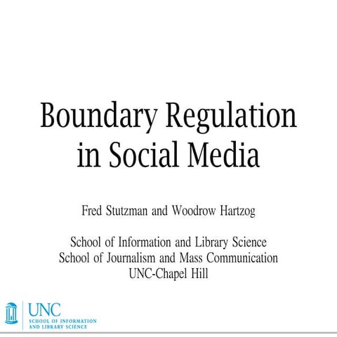 Boundary Regulation in Social Media