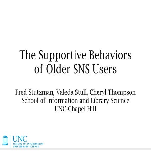 The Supportive Behaviors of Older Social Network Site Users