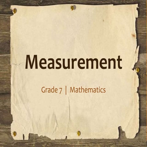 Assessment tool for Measurement