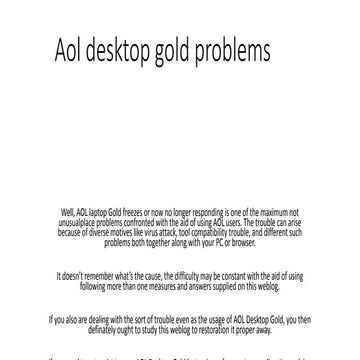 Aol desktop gold problems