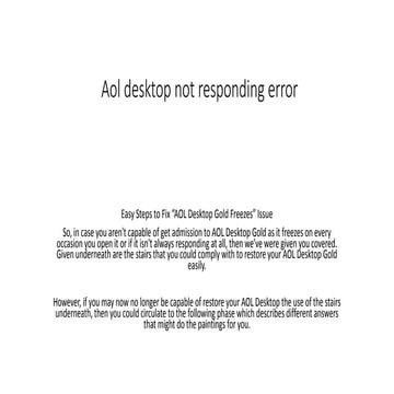 Aol desktop not responding error