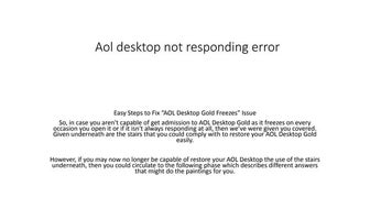 Aol desktop not responding error