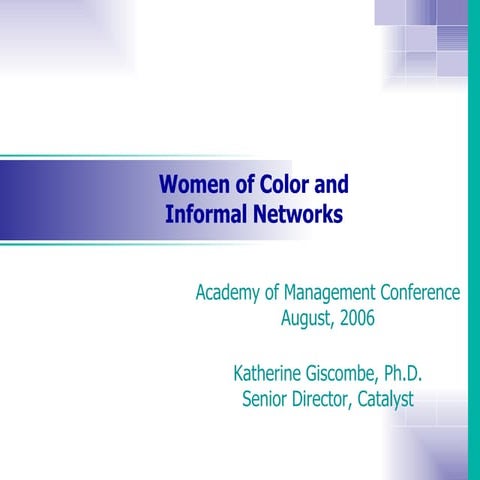 Networks of Corporate Women of Color _  Academy of Management presentation 2006