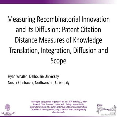 Measuring recombinatorial innovation and its diffusion