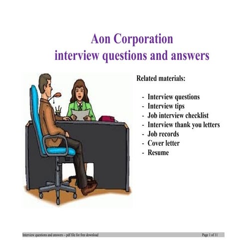 Aon corporation interview questions and answers | DOC