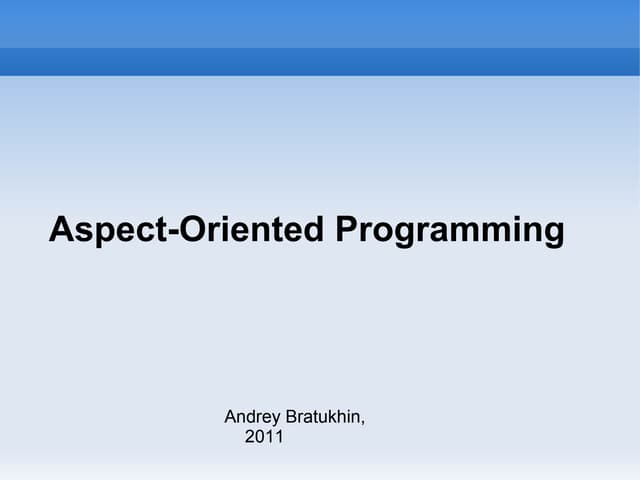 Aspect-Oriented Programming