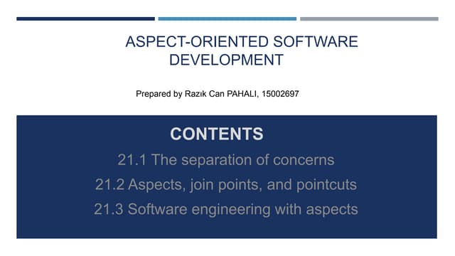 Aspect Oriented Programming - AOP/AOSD