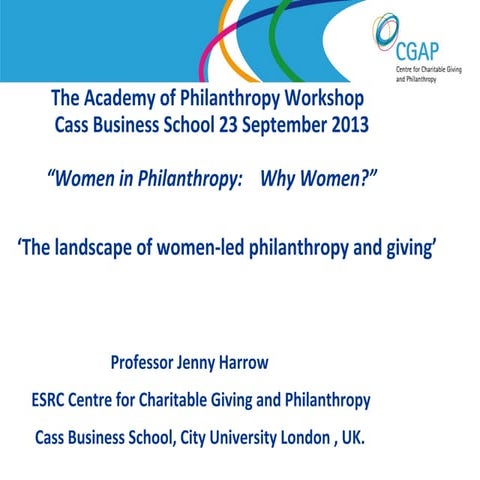 Women led philanthropy