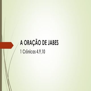A oração de jabes
