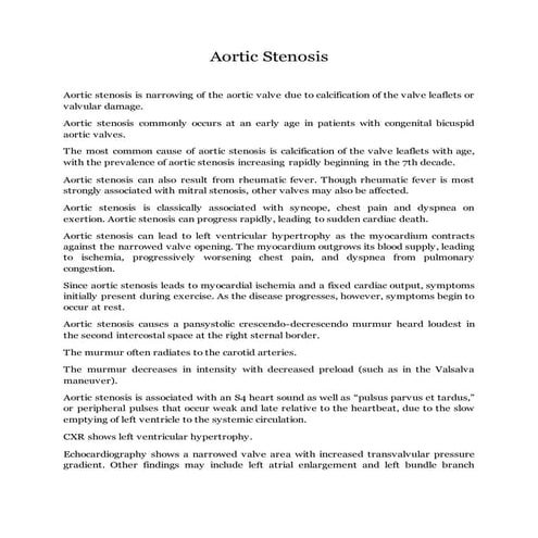 Aortic stenosis