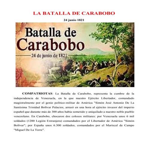 Batalla de Carabobo pdf | PDF