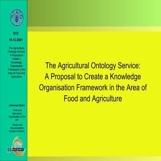 The Agricultural Ontology Service: ...
