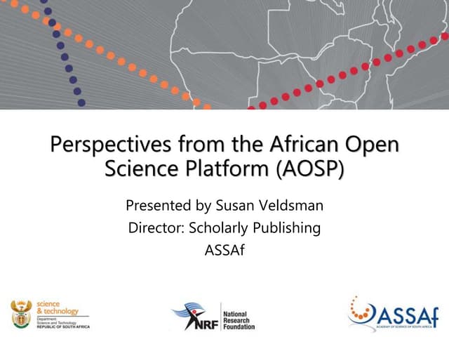 Perspectives from the African Open Science Platform/Susan Veldsman