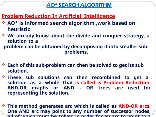 AO Star Algorithm in Artificial Intellligence