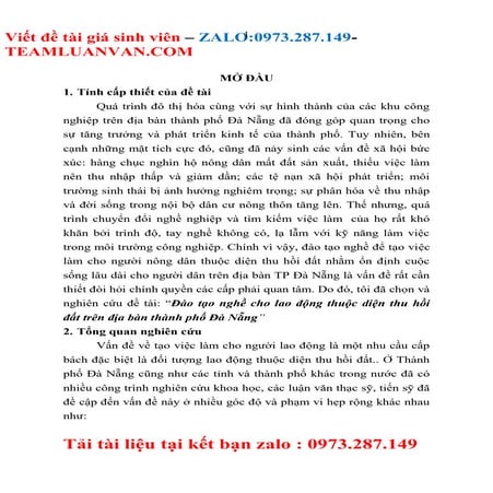 Đào tạo nghề cho lao động thuộc diện thu hồi đất trên địa bàn Thàn...