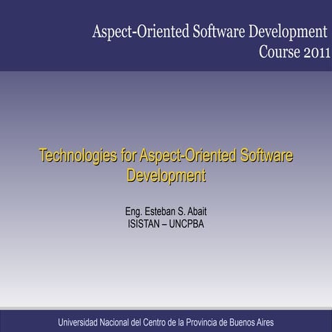 Aspect-Oriented Technologies | PPT