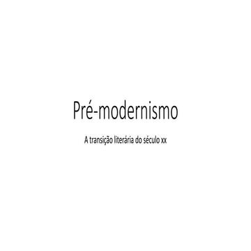 Pré-modernismo